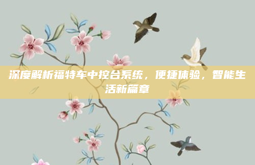 深度解析福特车中控台系统，便捷体验，智能生活新篇章