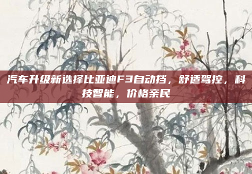 汽车升级新选择比亚迪F3自动挡，舒适驾控，科技智能，价格亲民