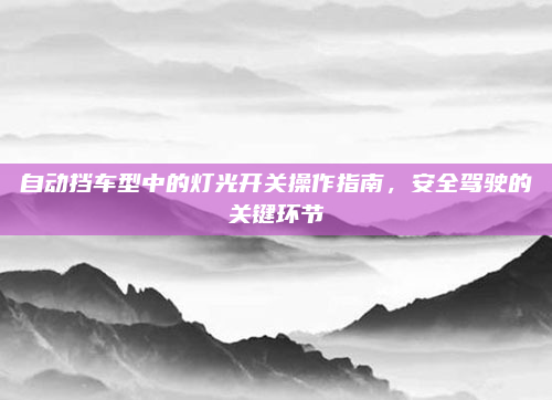 自动挡车型中的灯光开关操作指南,安全驾驶的关键环节