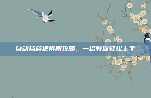 自动挡档把拆解攻略,一招教你轻松上手