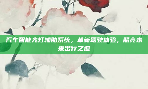 汽车智能光灯辅助系统，革新驾驶体验，照亮未来出行之道