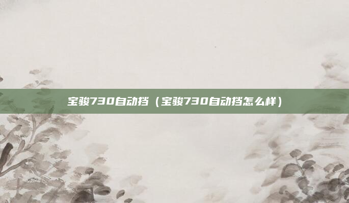 宝骏730自动挡（宝骏730自动挡怎么样）