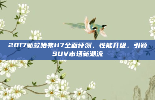 2017新款哈弗H7全面评测,性能升级,引领SUV市场新潮流