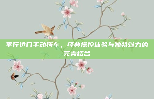 平行进口手动挡车,经典操控体验与独特魅力的完美结合