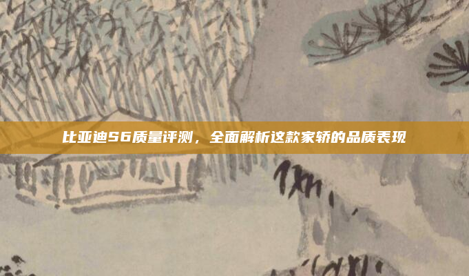 比亚迪S6质量评测,全面解析这款家轿的品质表现
