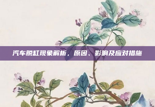 汽车脱缸现象解析，原因、影响及应对措施