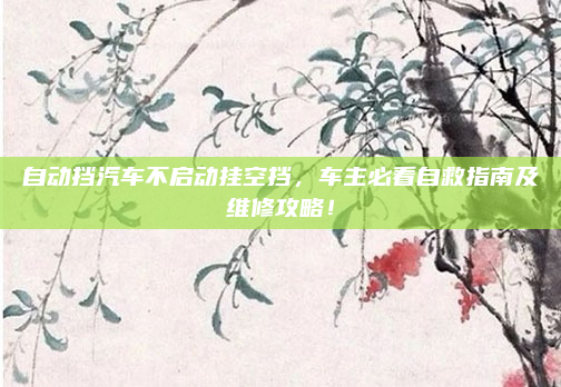 自动挡汽车不启动挂空挡,车主必看自救指南及维修攻略!