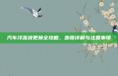 汽车冷冻液更换全攻略，步骤详解与注意事项