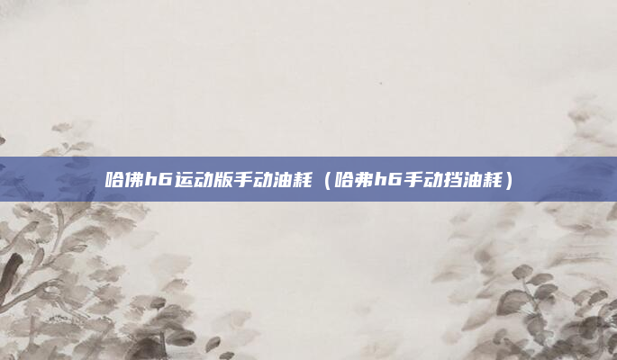 哈佛h6运动版手动油耗（哈弗h6手动挡油耗）