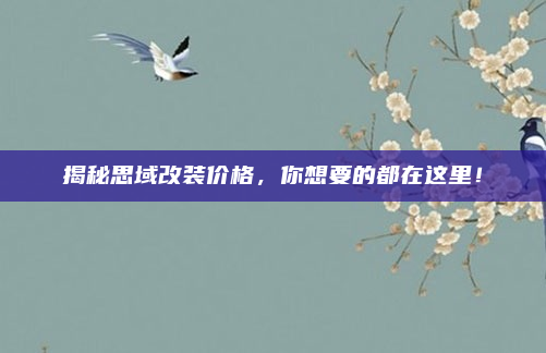 揭秘思域改装价格,你想要的都在这里!