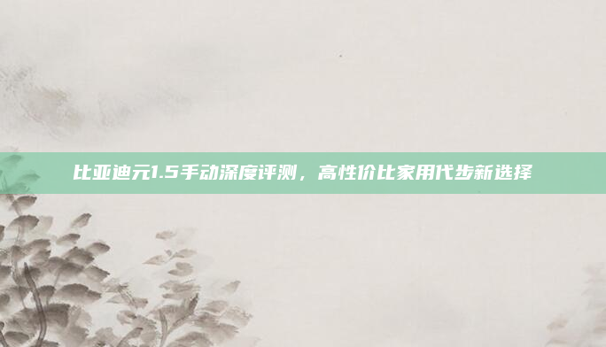 比亚迪元1.5手动深度评测，高性价比家用代步新选择