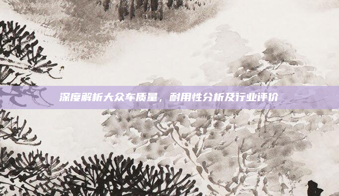 深度解析大众车质量，耐用性分析及行业评价