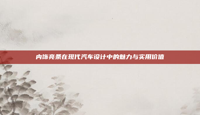 内饰亮条在现代汽车设计中的魅力与实用价值