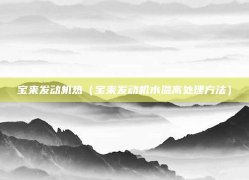 宝来发动机热（宝来发动机水温高处理方法）