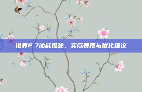 锐界2.7油耗揭秘，实际表现与优化建议