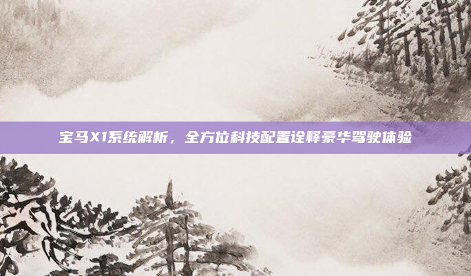 宝马X1系统解析，全方位科技配置诠释豪华驾驶体验