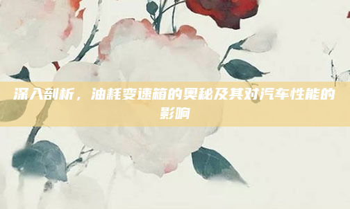 深入剖析，油耗变速箱的奥秘及其对汽车性能的影响