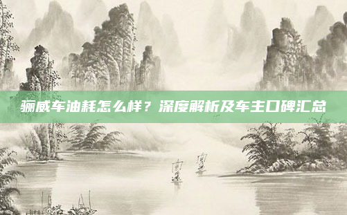 骊威车油耗怎么样?深度解析及车主口碑汇总