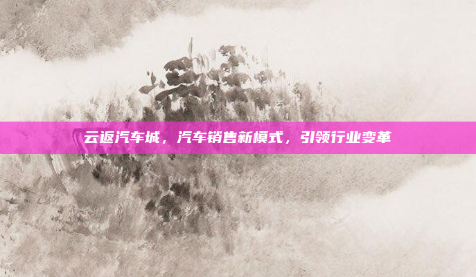 云返汽车城，汽车销售新模式，引领行业变革