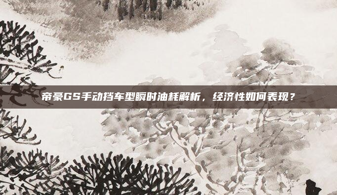 帝豪GS手动挡车型瞬时油耗解析,经济性如何表现?