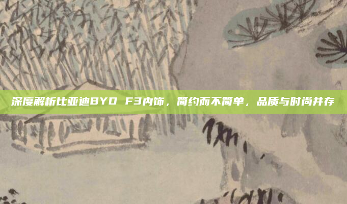 深度解析比亚迪BYD F3内饰，简约而不简单，品质与时尚并存