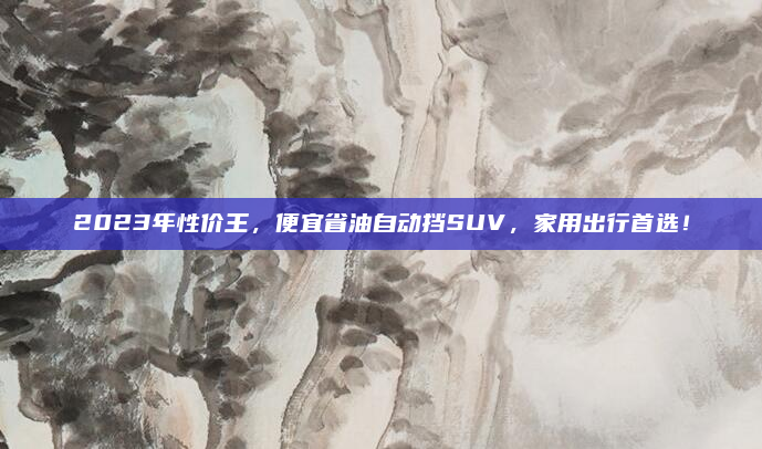 2023年性价王,便宜省油自动挡SUV,家用出行首选!