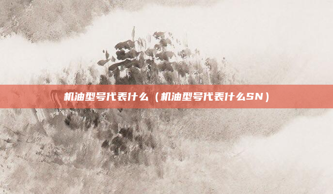 机油型号代表什么(机油型号代表什么SN)