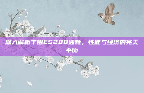 深入解析丰田ES200油耗，性能与经济的完美平衡