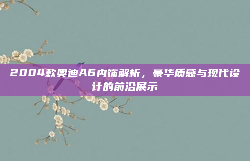 2004款奥迪A6内饰解析,豪华质感与现代设计的前沿展示