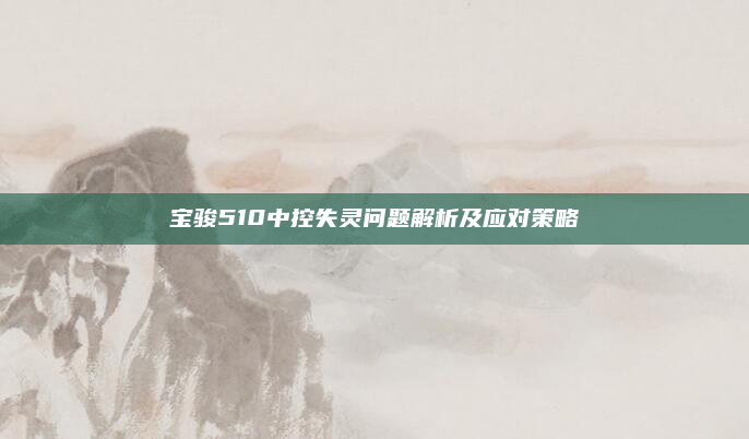 宝骏510中控失灵问题解析及应对策略