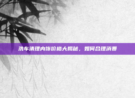 洗车清理内饰价格大揭秘，如何合理消费