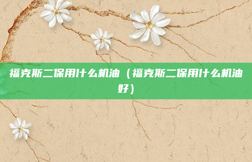 福克斯二保用什么机油（福克斯二保用什么机油好）