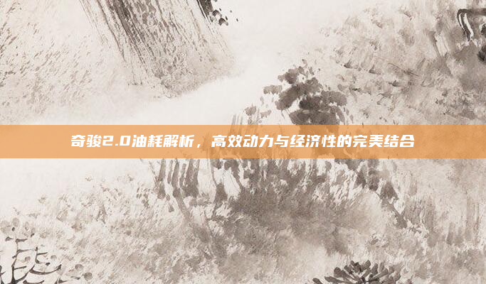 奇骏2.0油耗解析，高效动力与经济性的完美结合