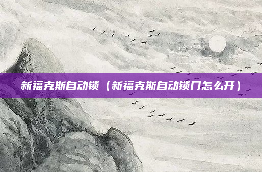 新福克斯自动锁（新福克斯自动锁门怎么开）