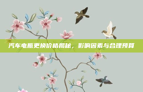 汽车电瓶更换价格揭秘，影响因素与合理预算