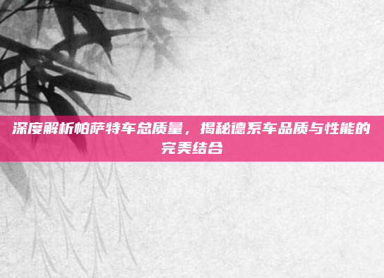 深度解析帕萨特车总质量,揭秘德系车品质与性能的完美结合