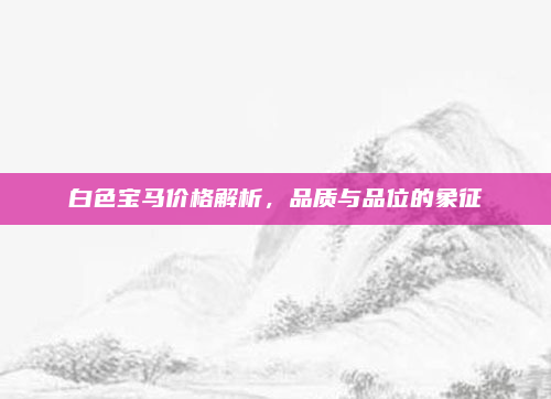 白色宝马价格解析，品质与品位的象征