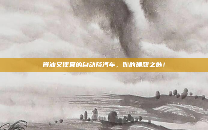 省油又便宜的自动挡汽车,你的理想之选!
