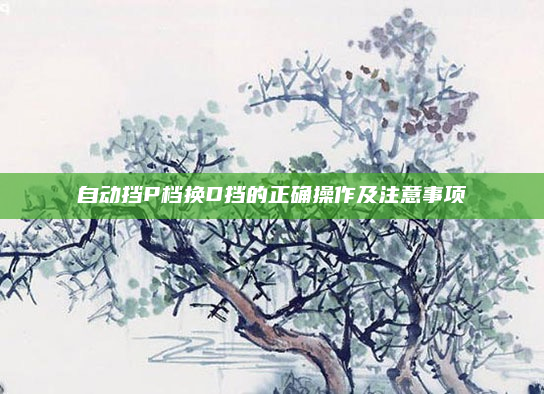 自动挡P档换D挡的正确操作及注意事项