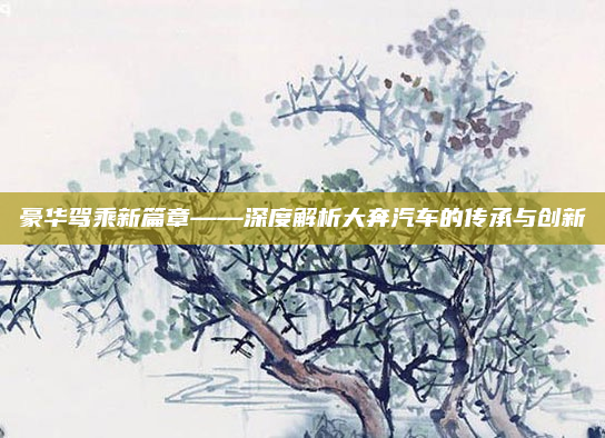 豪华驾乘新篇章——深度解析大奔汽车的传承与创新