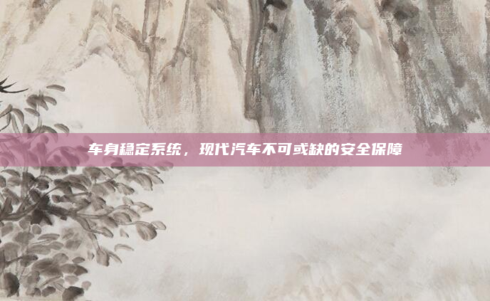 车身稳定系统，现代汽车不可或缺的安全保障