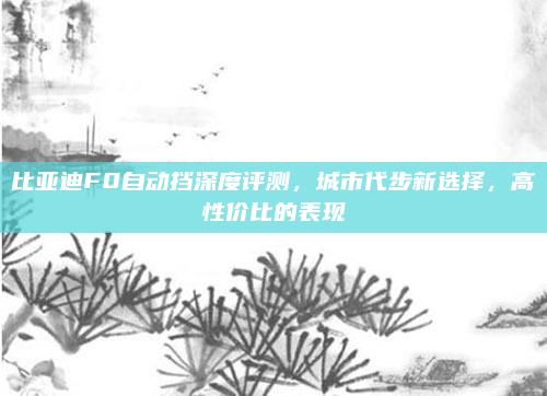 比亚迪F0自动挡深度评测，城市代步新选择，高性价比的表现