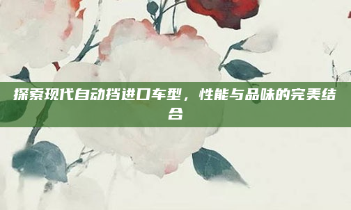 探索现代自动挡进口车型，性能与品味的完美结合