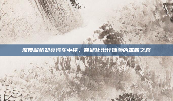 深度解析知豆汽车中控，智能化出行体验的革新之路
