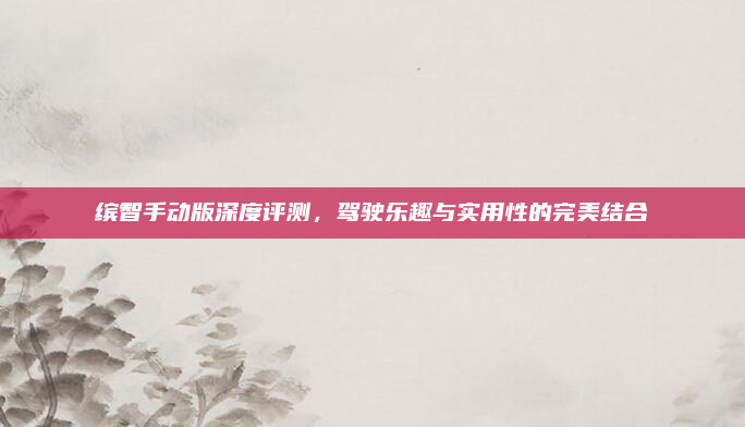 缤智手动版深度评测，驾驶乐趣与实用性的完美结合