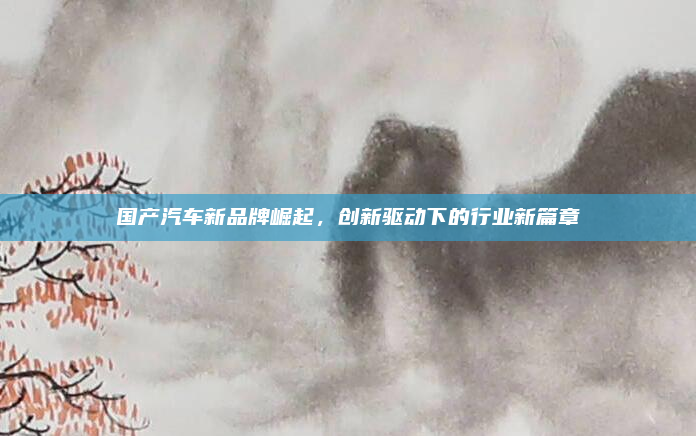国产汽车新品牌崛起，创新驱动下的行业新篇章