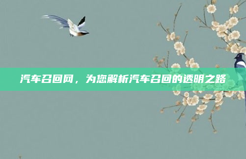汽车召回网,为您解析汽车召回的透明之路