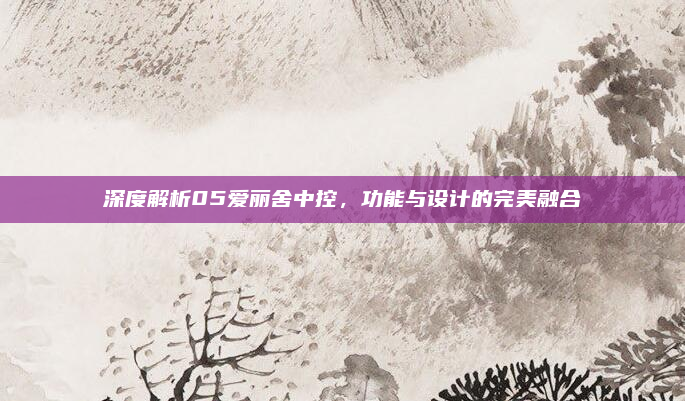 深度解析05爱丽舍中控，功能与设计的完美融合