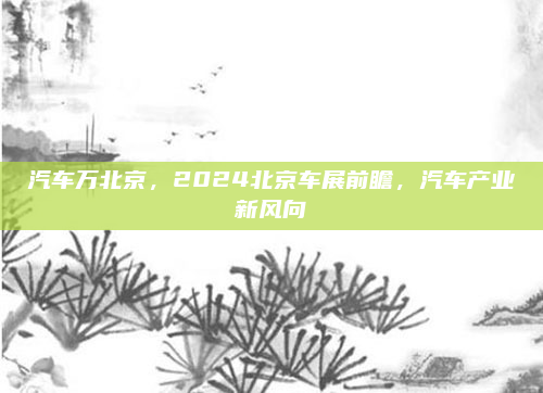 汽车万北京，2024北京车展前瞻，汽车产业新风向