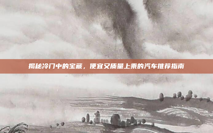 揭秘冷门中的宝藏，便宜又质量上乘的汽车推荐指南